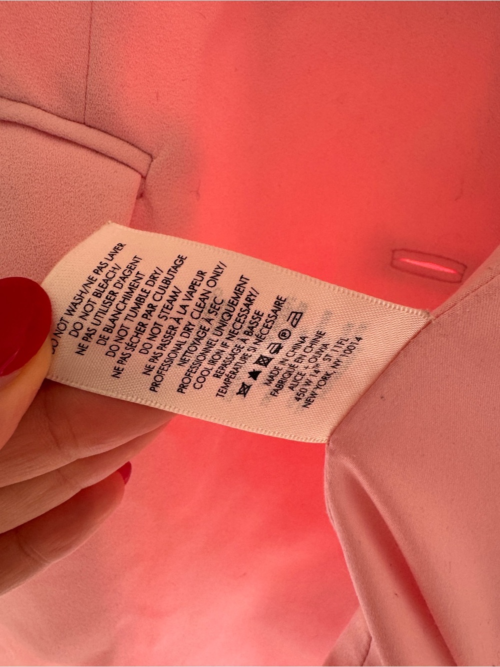 Alice + Olivia Blush Pink Single-Button Tailored Blazer - Picture 4 of 8